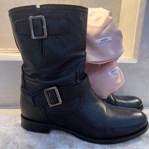 PRADA authentic leather biker boot, size 38.5, dust bags included, comfortable